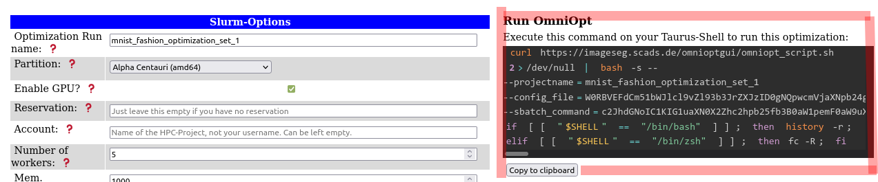 GUI for configuring OmniOpt