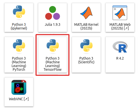 TensorFlow module in JupyterHub